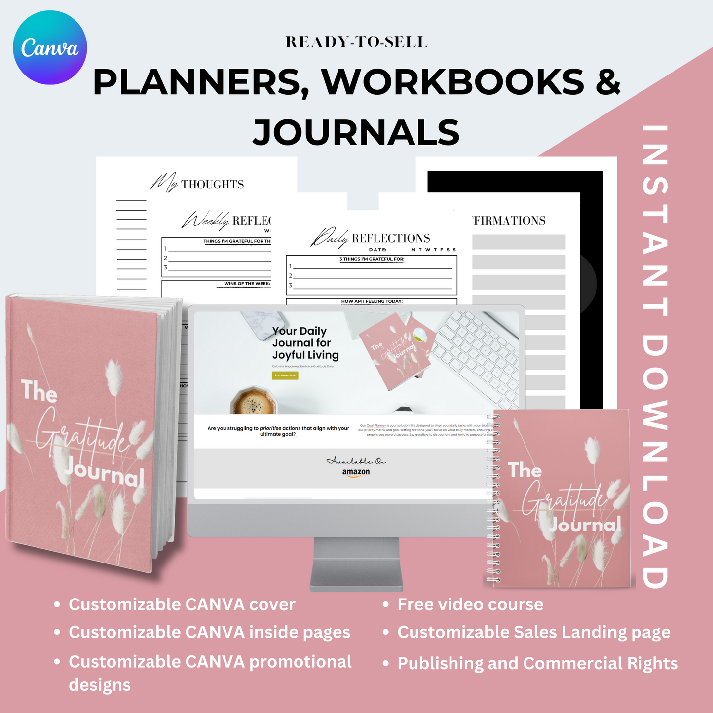 The Gratitude Journal (KDP compatible + free course)