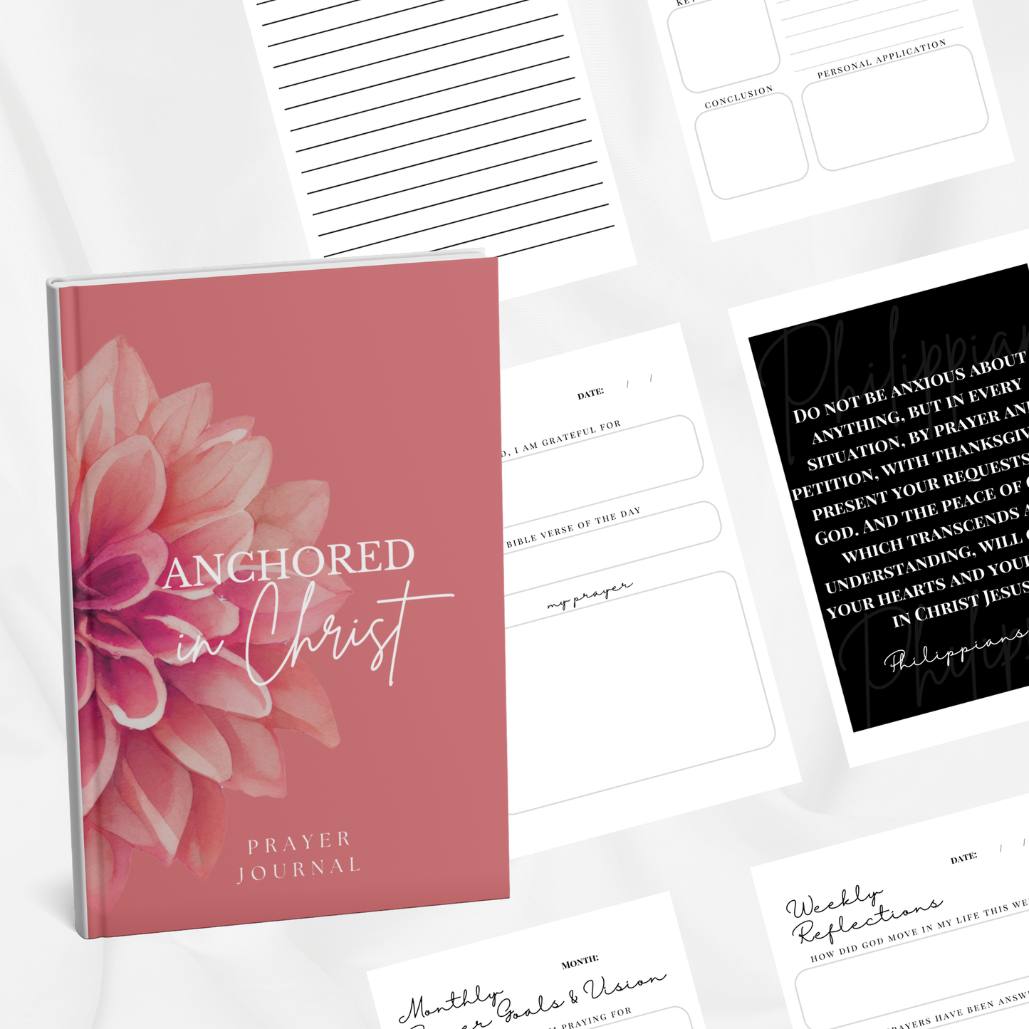 Anchored in Christ Prayer Journal Template + Free Video Course (SET 2)