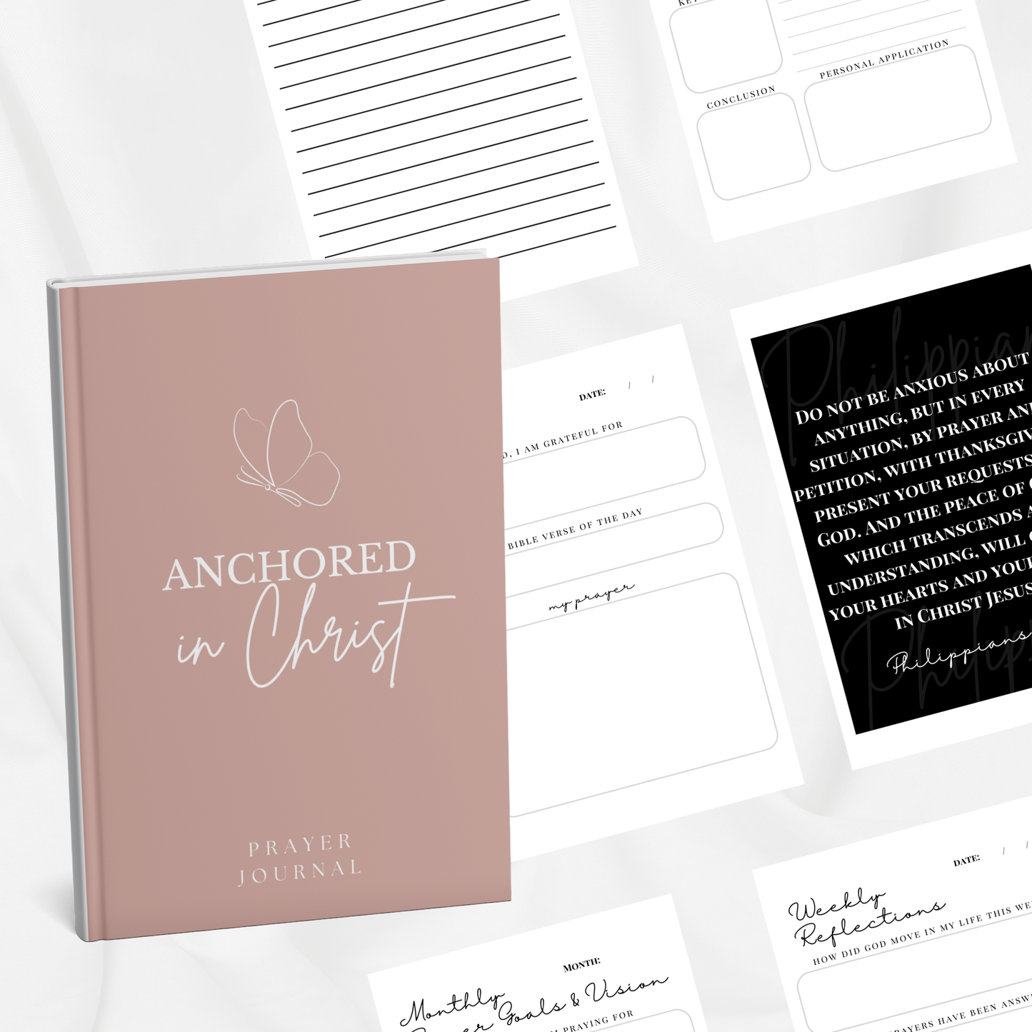 Anchored in Christ Prayer Journal Template + Free Video Course (SET 2)