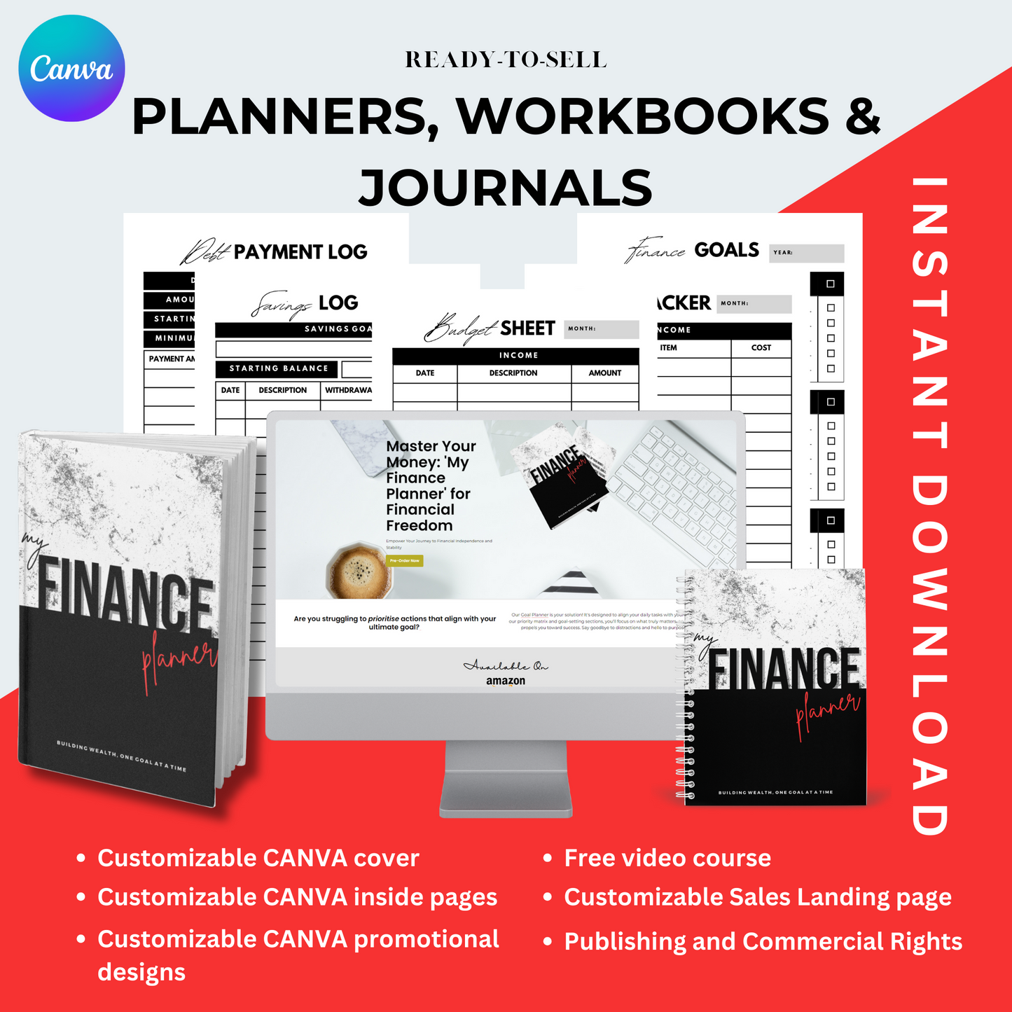 My Finance Planner (KDP compatible + free course)