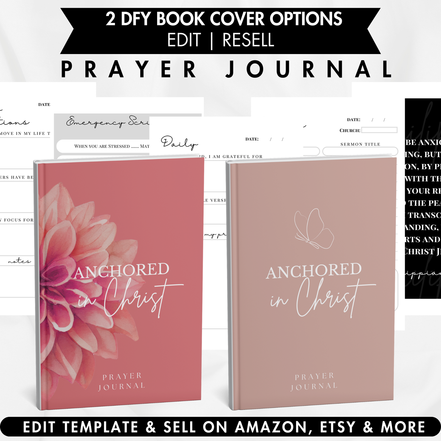 Anchored in Christ Prayer Journal Template + Free Video Course (SET 2)