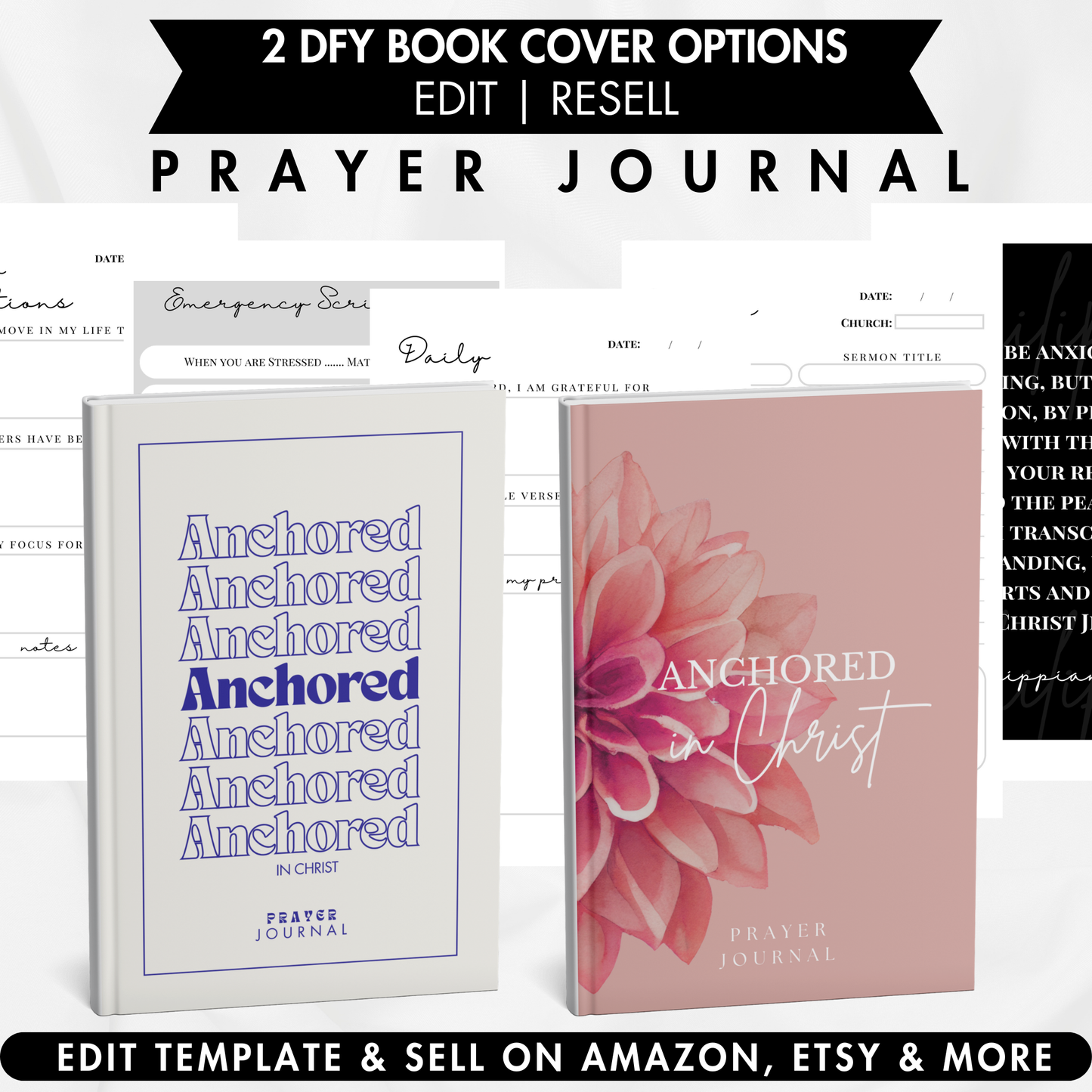 Anchored in Christ Prayer Journal Template + Free Video Course (SET 1)