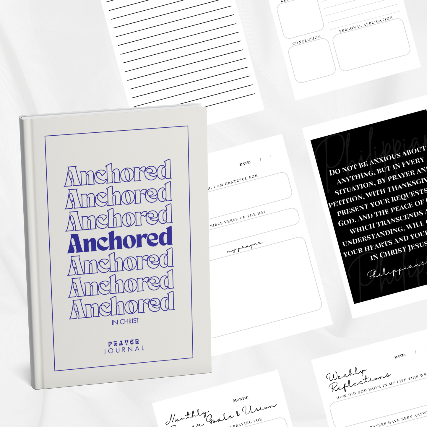 Anchored in Christ Prayer Journal Template + Free Video Course (SET 1)