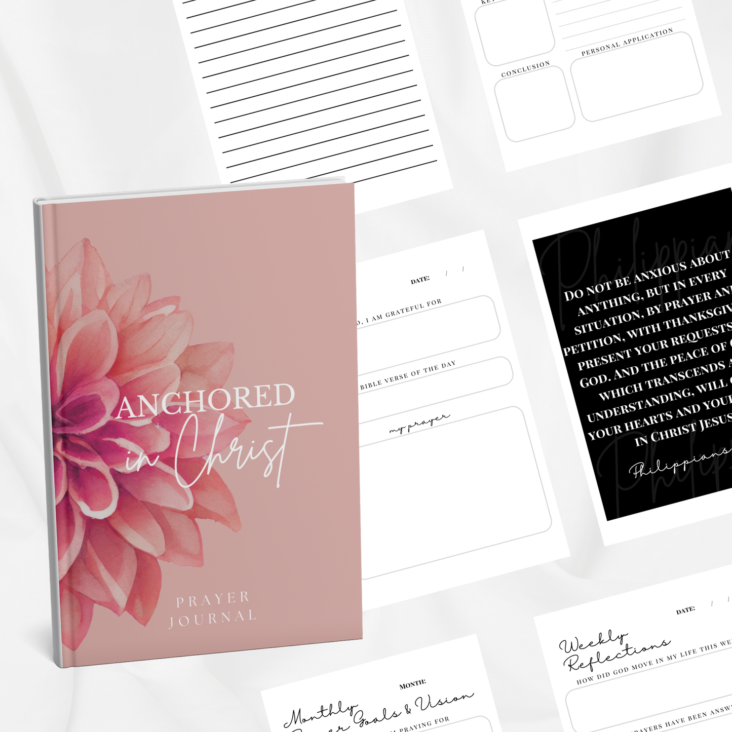 Anchored in Christ Prayer Journal Template + Free Video Course (SET 1)