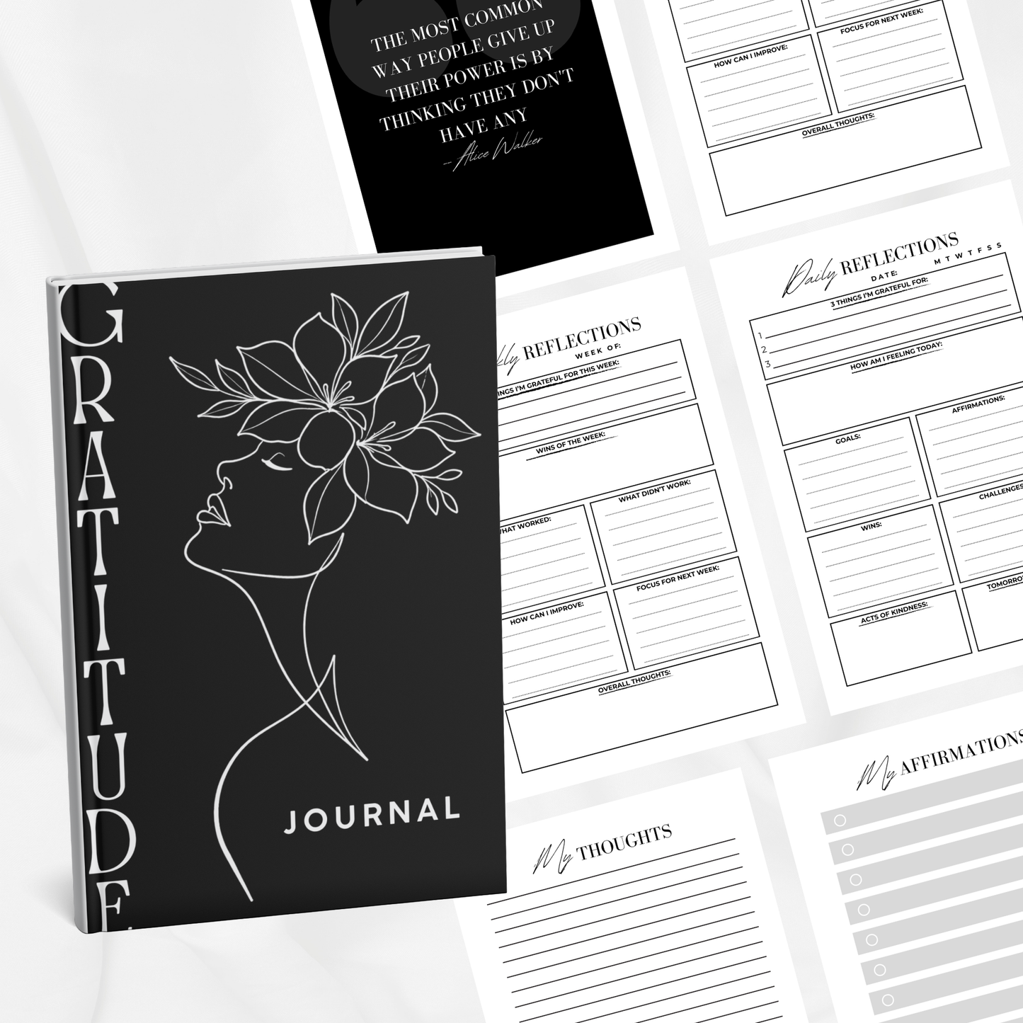 Gratitude Journal (Set 1) (KDP compatible + free course)