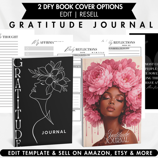 Gratitude Journal (Set 1) (KDP compatible + free course)
