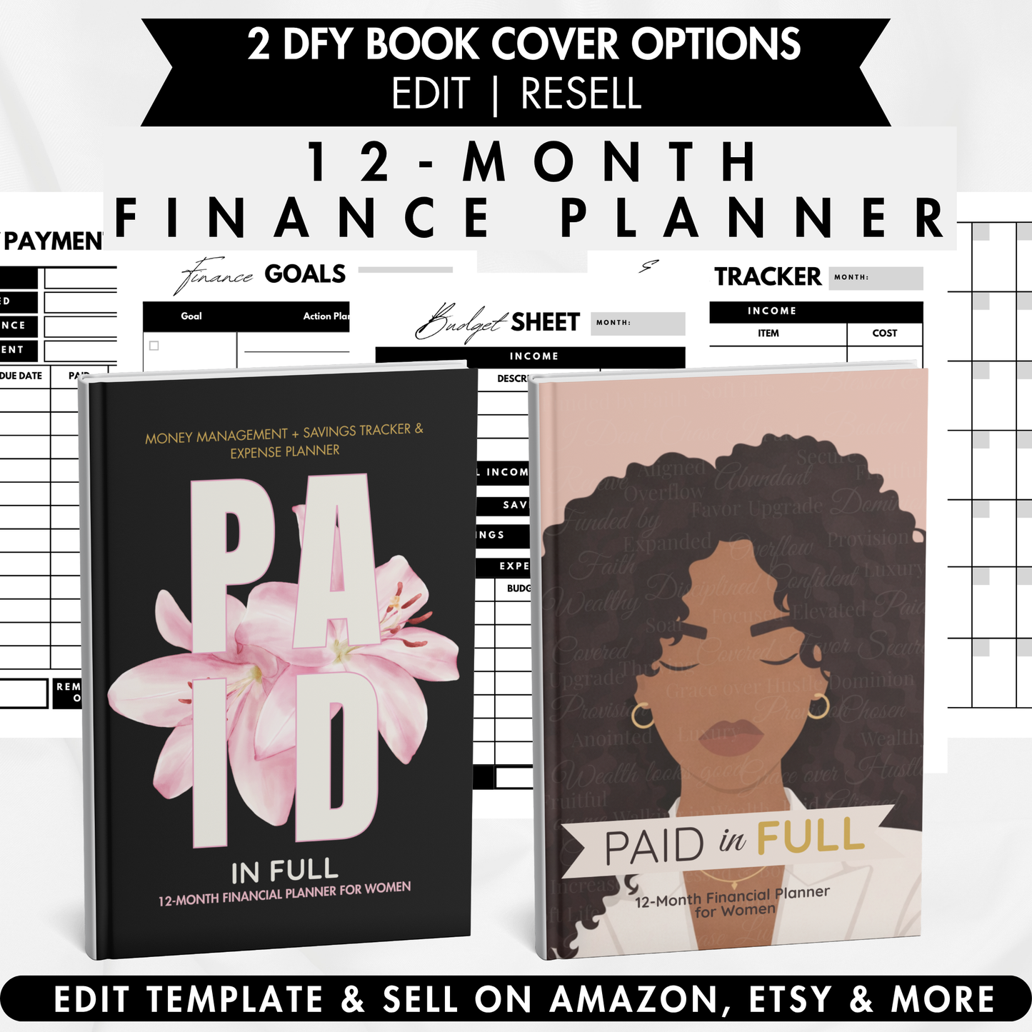 Paid in Full: 12-Month Financial Planner for Women  Money Management, Savings Tracker & Expense Planner (KDP compatible + free course)