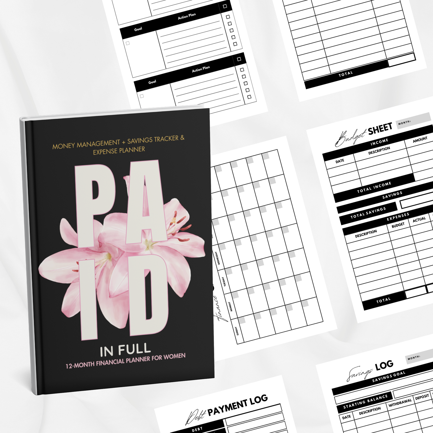Paid in Full: 12-Month Financial Planner for Women  Money Management, Savings Tracker & Expense Planner (KDP compatible + free course)