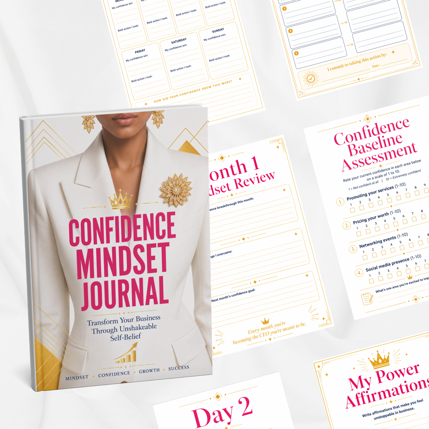 Confidence Mindset Journal for Women Entrepreneurs: 30-Day Business Transformation Workbook to Build Unshakeable Self-Belief and Amplify Your Success