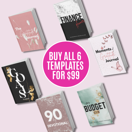 6 Canva Templates Bundle (KDP compatible + free course)